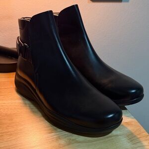 Prada Black Leather Slip-On Ankle Boots